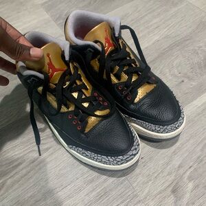 Women Air Jordan Black and Gold Sneakers- 'Black Gold'